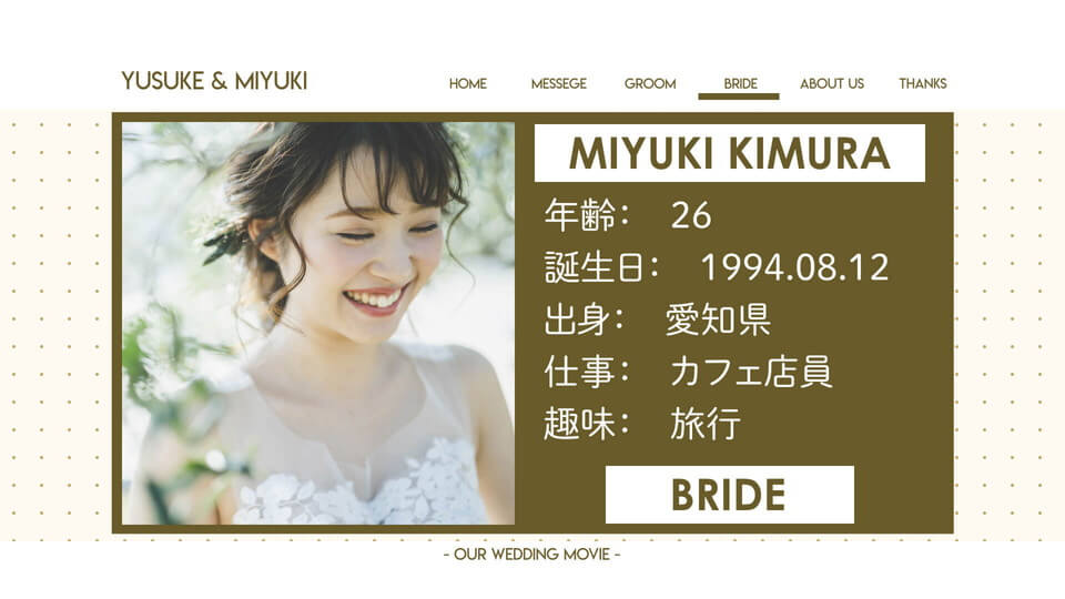 写真・コメントが見やすい2分割デザイン